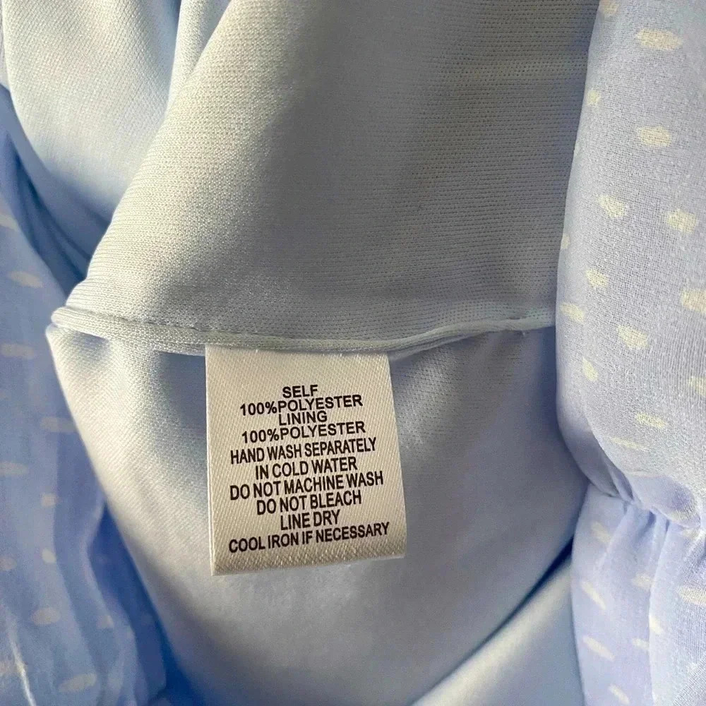 COTTON CANDY | Spaghetti Straps Chiffon Ruched Bodycon Light Blue Dress Size M - Picture 9 of 10